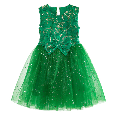 六一儿童合唱演出服绿色蓬蓬纱裙
