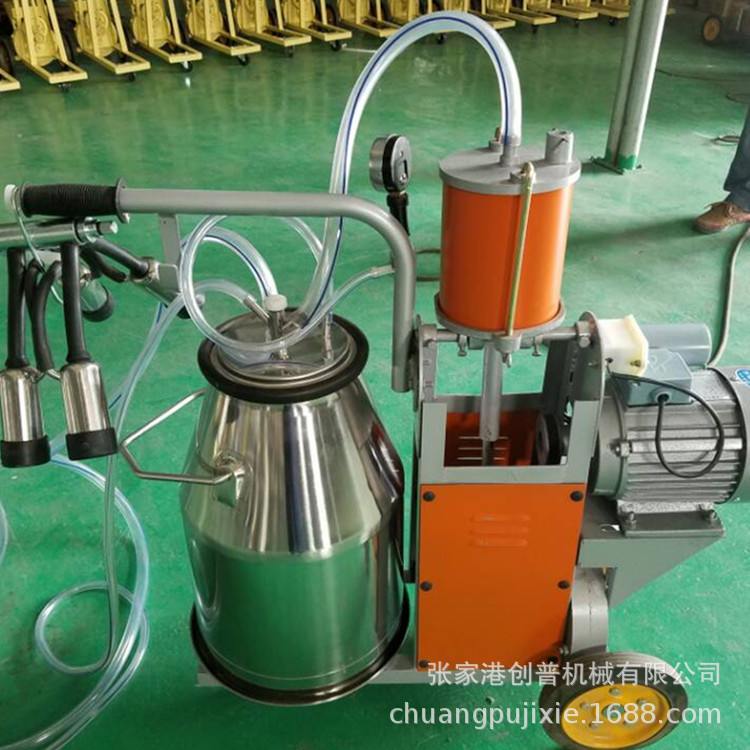 创普HL-JN04小型奶山羊挤奶机 单桶活塞移动挤奶机