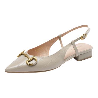 接吻猫通勤马衔扣后空凉鞋