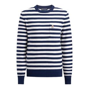 【新年马上旺】暇步士女装秋冬季复古撞色条纹休闲圆领红色毛衣女