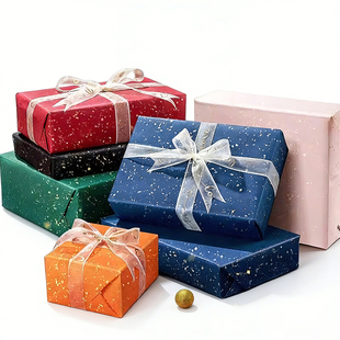 包装纸礼品纸圣诞生日礼物新年红色喜庆结婚礼盒情人节包装高级感丝带男生女生复古超大尺寸礼物ins包书材料