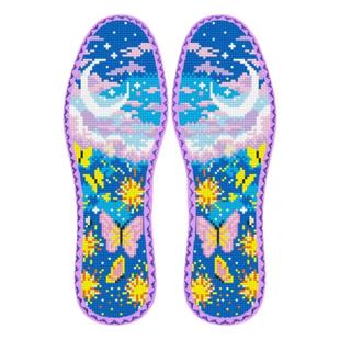 12ct小格子高档七层纯棉布十字绣鞋垫买五送一带花边半成品自己绣