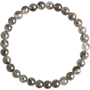 普陀山招财暴富黑发晶手串女巴西天然水晶转运珠聚宝盆黑曜石手链