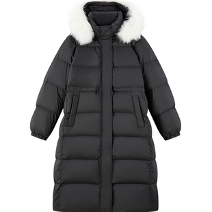【商场同款】乐町鹅绒狐狸毛长款羽绒服女冬季保暖外套C1ACF4404