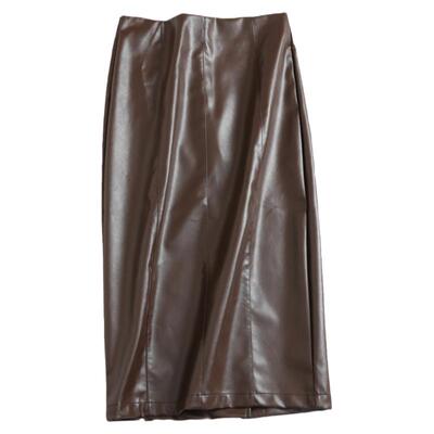 纯色高腰显瘦修身开叉包臀裙女裙