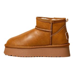 2025新款冬季厚底内增高雪地靴女加绒加厚防水保暖短靴松糕底棉鞋