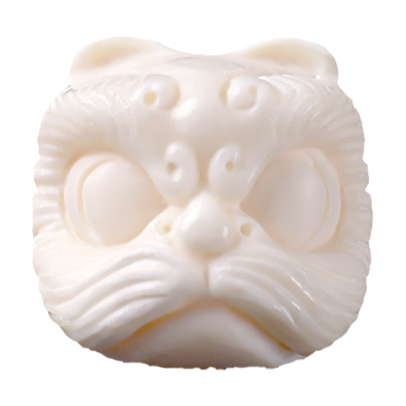 冰料原色猛犸象牙醒狮圆珠散珠手链顶珠配件隔珠背云金刚手串配饰