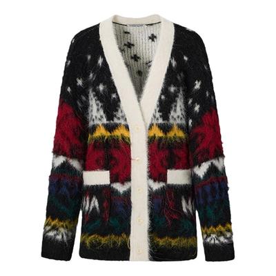 孟子义徐璐同款LEDIM WANG费尔岛提花毛衣外套女冬季新款圣诞新年