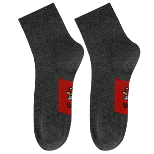 浪莎本命年属马袜子男士纯棉中筒袜马年大红色结婚情侣一对全棉袜