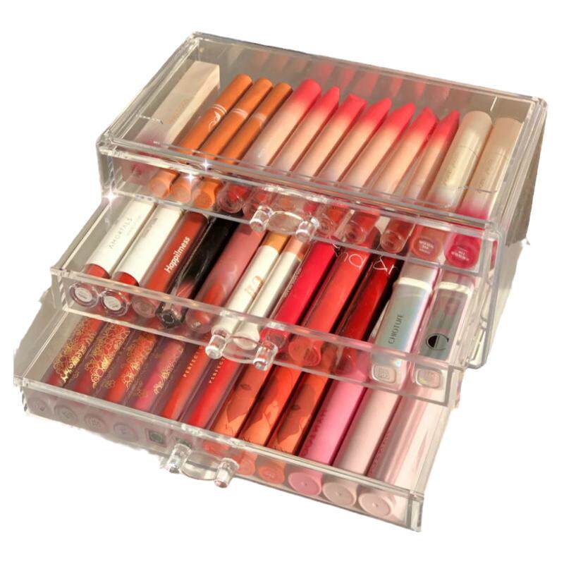 口红收纳盒抽屉宿舍透明亚克力网红大容量彩妆眼影唇釉化妆品防尘