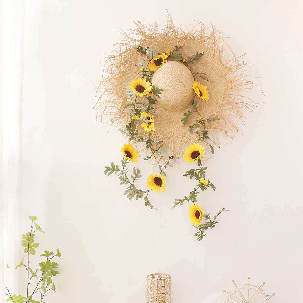 仿真花藤藤条雏菊藤蔓卧室阳台装饰空调管道遮挡向日葵挂壁花艺