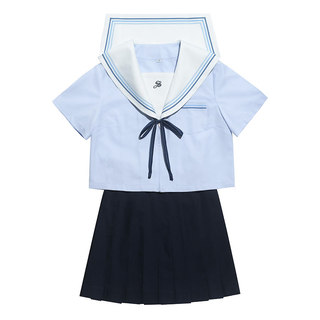 车厘子jk原创 水色水手服日系学院风基础款校供制服百褶裙套装女
