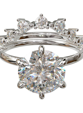 壹钻珠宝18K金休闲日常套戒