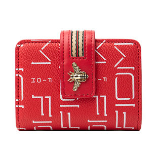 时尚蜜蜂按扣多功能卡包女多卡位复古名片收纳夹防消磁超薄证件包