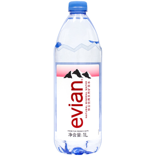 法国evian依云矿泉水330ml/500ml/1L中文版天然弱碱性进口矿泉水