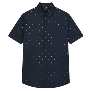 Armani/阿玛尼AX 男士修身时尚休闲短袖衬衫 XM000624 AF13184
