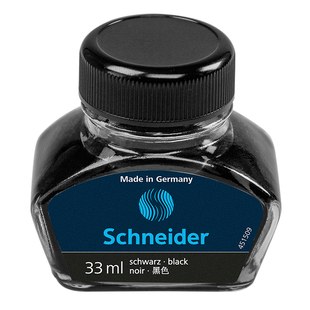 德国进口schneider施耐德非碳素钢笔墨水蓝黑色学生用不堵笔瓶装