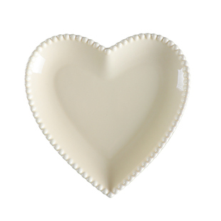 法式奶油风珠点餐具家用2026高颜值碗盘汤碗鱼盘子釉下彩蛋糕甜品