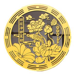 开门见鞋柜金属贴鲤鱼莲花图锦鲤莲花厕所卫生间净秽荷花贴纸