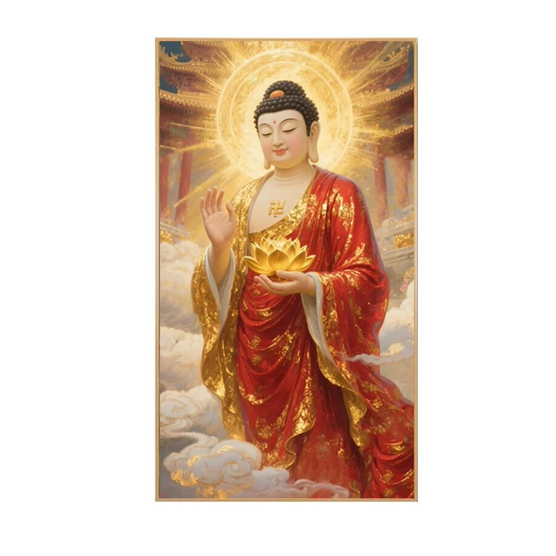5d大日如来佛祖方钻钻石画2026新款满钻红衣阿弥陀佛像粘贴十字绣