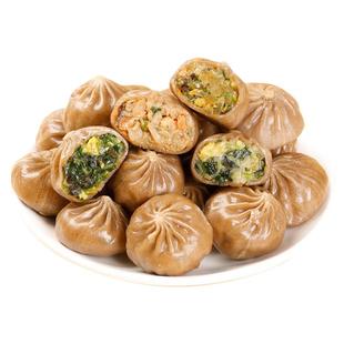 荞麦魔芋鸡肉包子芥菜韭菜素馅薄皮包子健身早代餐速冻面食半成品
