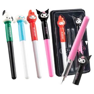 广博三丽鸥库洛米立体卡通可擦钢笔热可擦小学生专用三四年级蓝黑墨囊练字成人用美工直液式教师女士高档礼盒