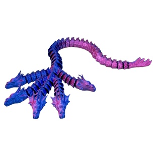 跨境新品3D打印五头龙玩具摆件仿真动物模型工艺品手办关节可活动