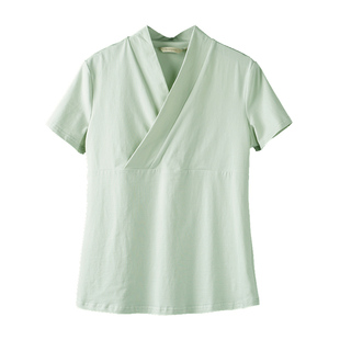 交领汉服内搭上衣女白色中衣改良短袖打底衫里衣内衬对襟半袖夏