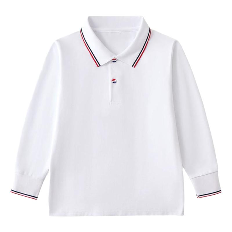 学生校服长袖t恤白色polo打底衫