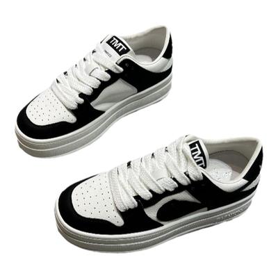 悦薇高品质女鞋厚底板鞋女软黑白熊猫鞋百搭休闲鞋透气运动板鞋女