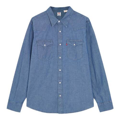 Levi's李维斯男士美式复古宽松潮流休闲百搭长袖蓝色牛仔衬衫外套