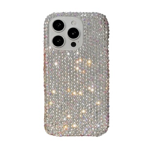 镭射银色闪钻17promax苹果17手机壳iPhone17奢华水钻17pro名媛风16pro满钻15亮晶晶14bling软壳13保护套12女