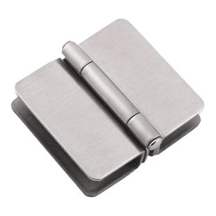 玻璃门铰链免打孔玻璃柜门配件双边玻璃夹合页不锈钢玻璃门铰荷叶