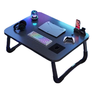 加大款床上桌大尺寸电脑桌超大可放键盘笔记本书桌学生宿舍可折叠电竞风碳纤维床上学习书桌家用懒人支架卧室