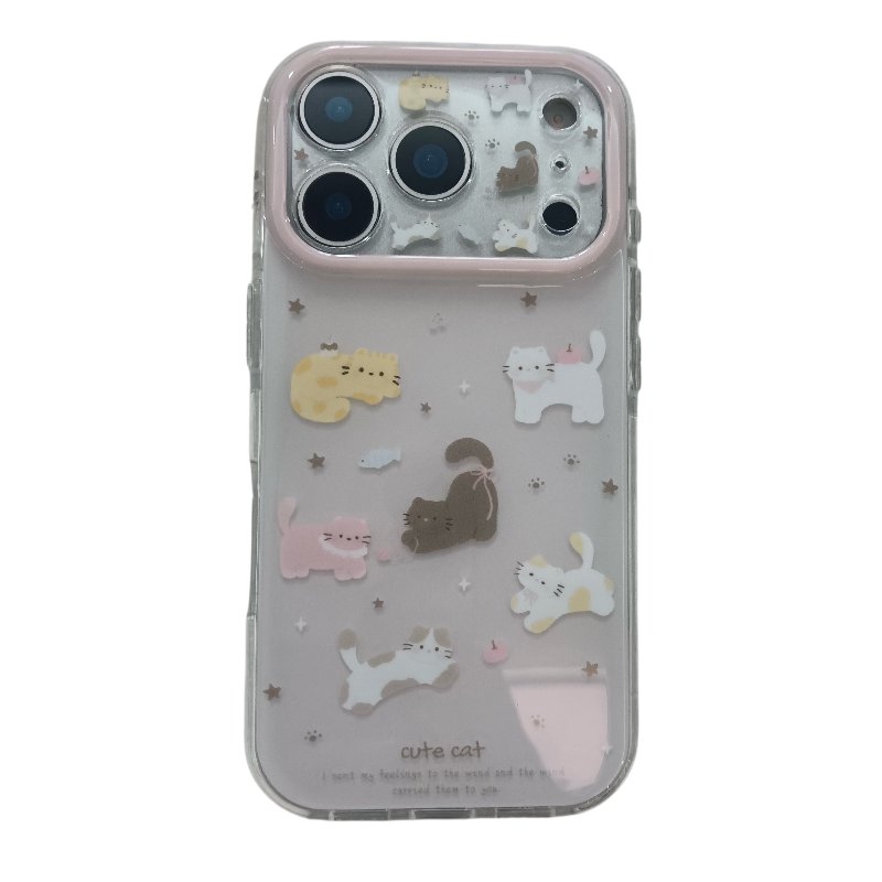ins粉色可爱卡通猫咪适用苹果17手机壳带手链iphone18promax萌系17promax新款防摔套15Pro女款少