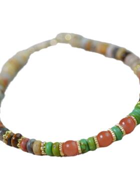 叠戴天然石串珠手链山居国风