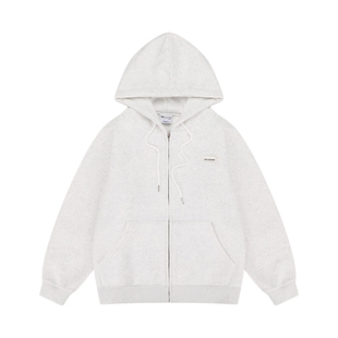 REOY STUDIO定制回馈价秋冬加绒连帽卫衣宽松慵懒风外套开衫男女