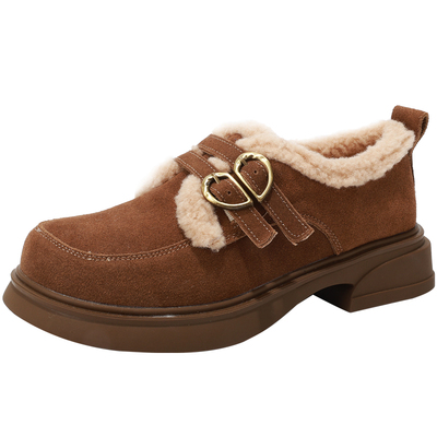 GNC磨砂真皮加厚棉鞋小皮鞋