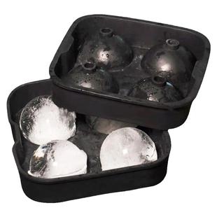 四连冰球 带盖制冰盒威士忌硅胶圆球冰格冰球酒吧制冰球模具调酒