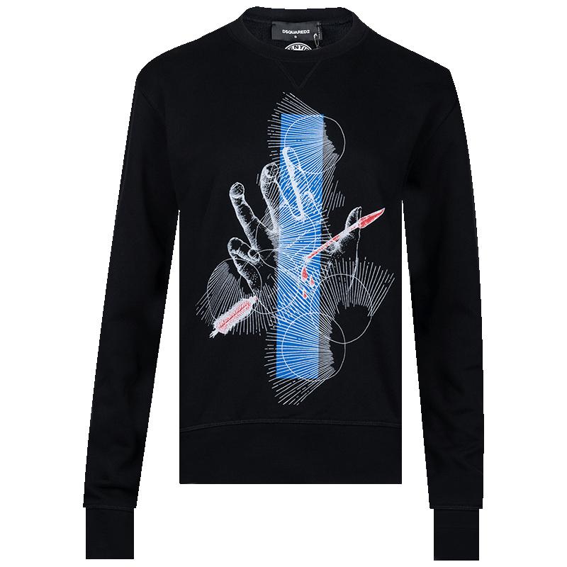 Dsquared2加绒全棉圆领卫衣