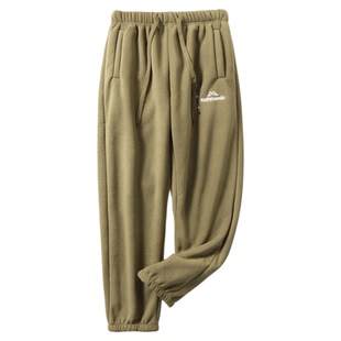 行走的大暖炉摇粒绒+仿羊羔绒内里冬季男士加绒加厚卫裤休闲长裤