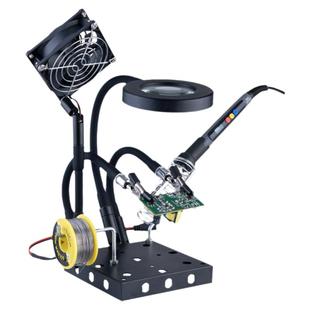 专业级焊台焊接夹具电烙铁焊锡丝放大镜台灯吸烟风扇磁吸维修套装