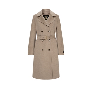 【绵羊毛+山羊绒】Scofield女装复古风双排扣大衣2025秋冬新品