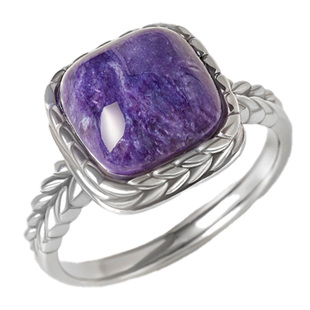 宫里上新紫龙晶戒指女士紫色宝石方糖纯银小众设计指环生日礼物