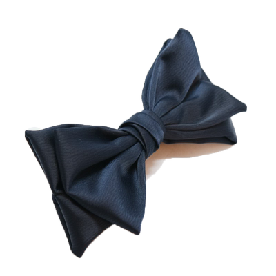 高端深藏青手鱼尾缎面领结