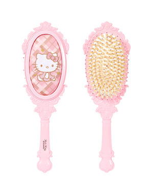 HelloKitty复古格纹猪鬃毛气囊梳