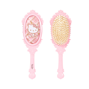 MINISO名创优品梳子HelloKitty复古格纹猪鬃毛气囊气垫按摩梳可爱