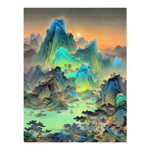 钻石画2025新款满钻风景绿水青山千里江山图客厅点贴钻十字绣卧室