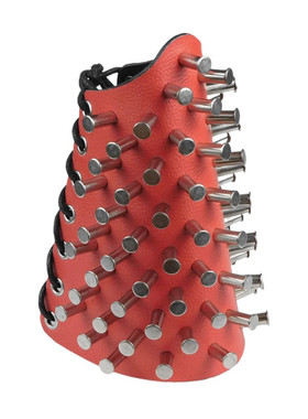 圆柱长条螺丝扣白色荔枝纹皮手链