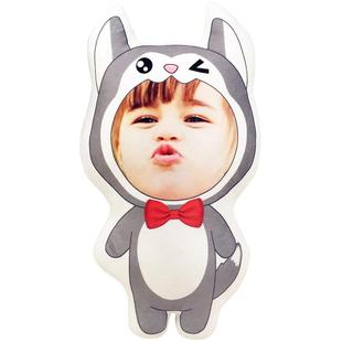 来图定制狗狗抱枕哈士奇萨摩卡通异形照片自定义抱枕情人节礼物女